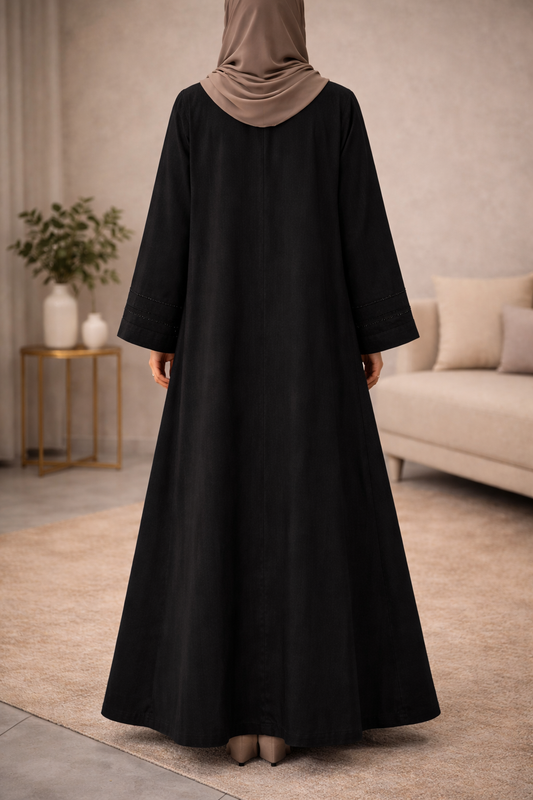 Black Denim Abaya