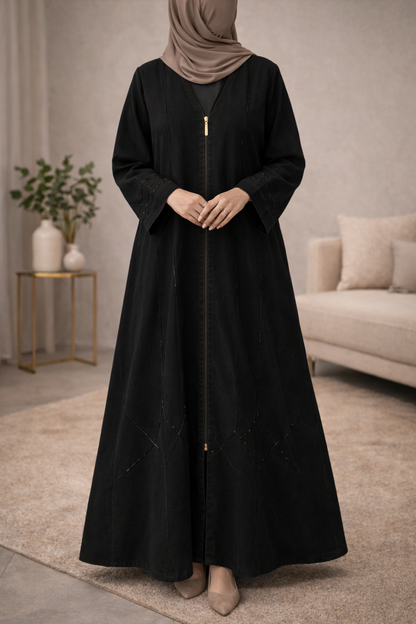 Black Denim Abaya