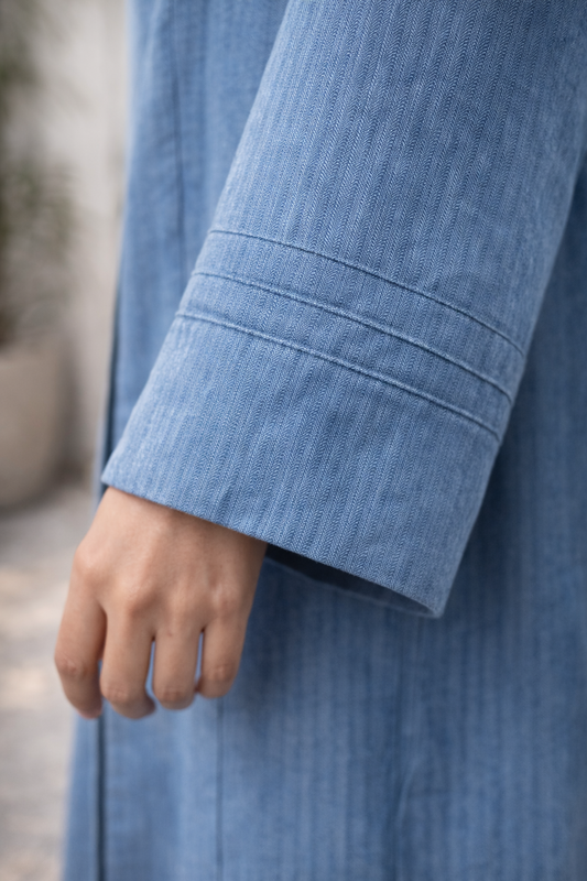 Light Blue Denim Abaya