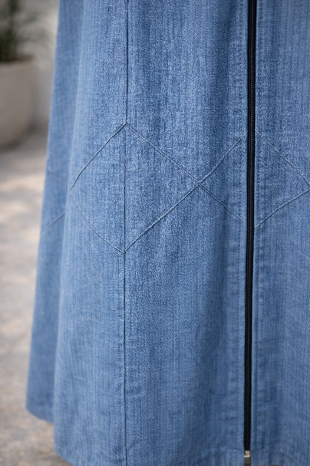 Light Blue Denim Abaya