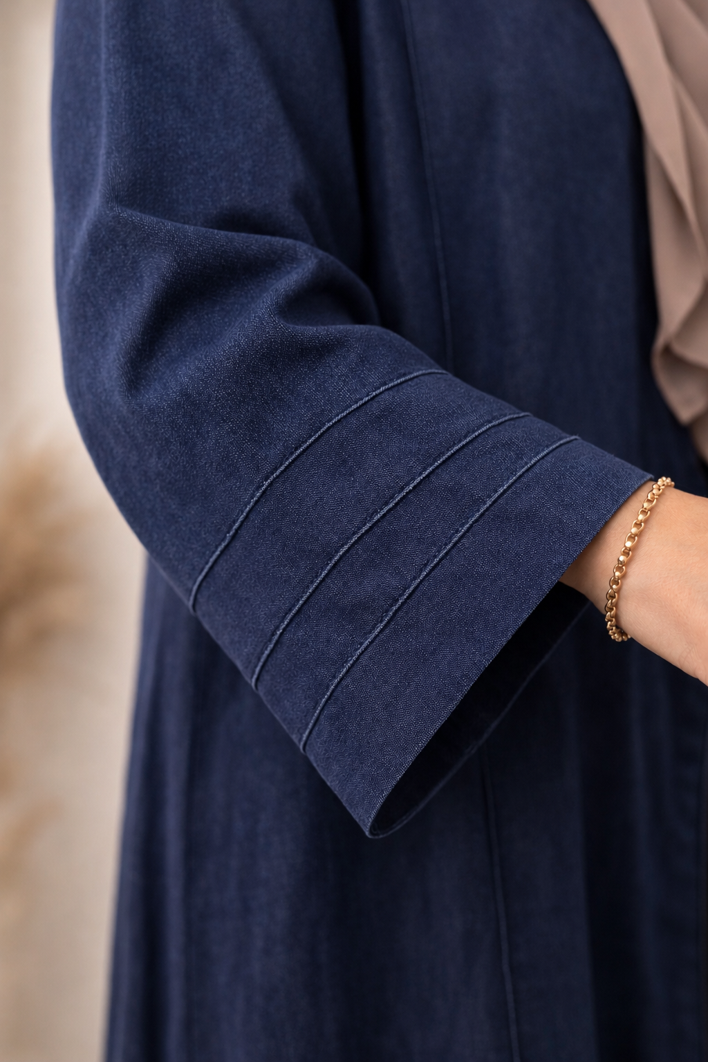 Navy Blue Denim Abaya