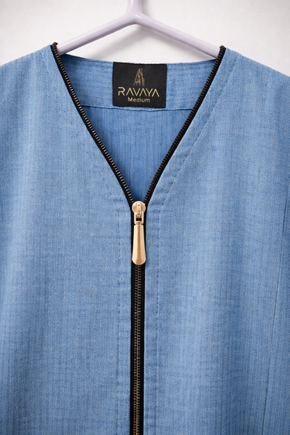 Light Blue Denim Abaya